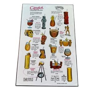 VTG Tiki Bar Menu Decoupaged on Wood